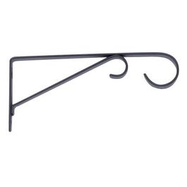 Plant Bracket, Hanging, Black Powder-Coated Steel, 9-In.