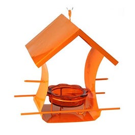 Oriole Bird Feeder, Metal, Holds Orange Halves & Jar