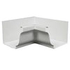 Gutter Inside Mitre, White Aluminum, 5-In.