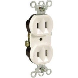 Duplex Outlet, 2-Pole, 2-Wire Ground, White, 15-Amp, 125-Volt