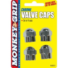 Hex Valved Caps, Chrome, 4-Pk.