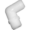 Pipe Fitting, Nylon Hose Barb Elbow, 3/8 ID x 1/2-In. MPT