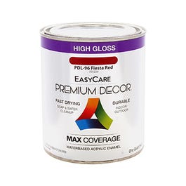 Premium Decor Fiesta Red Gloss Enamel Paint, Qt.