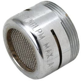 Faucet Aerator, Low Flow, Chrome-Plated Brass, Dual Thread, 15/16 & 55/64-In. x 27-Thread