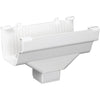 Amerimax 5 In. End with 2 In. x 3 In. Drop Outlet for White Vinyl Traditional K-Style Gutter