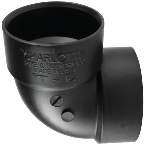 Charlotte Pipe 1-1/2 In. 90 Degree Hub x Hub Vent ABS Elbow
