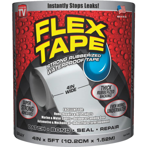 Flex Tape 4 In. x 5 Ft. Repair Tape, Gray