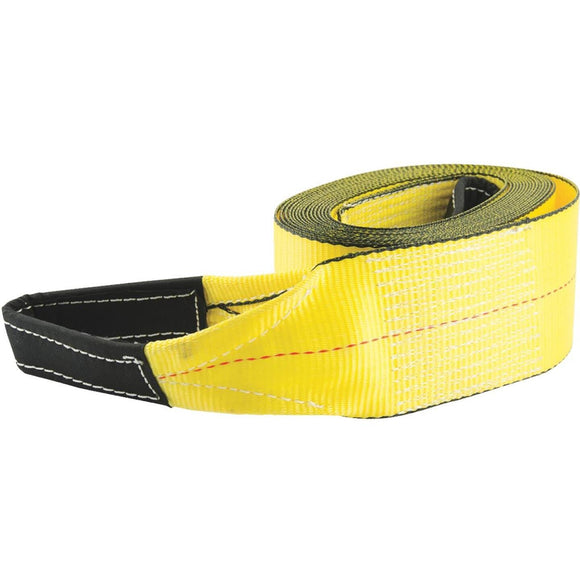 Erickson 3 In. x 30 Ft. 7500 Lb. Polyester Tow Strap with Loops, Yellow