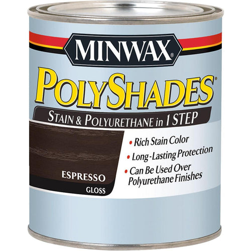 Minwax Polyshades 1/2 Pt. Gloss Stain & Finish Polyurethane In 1-Step, Espresso