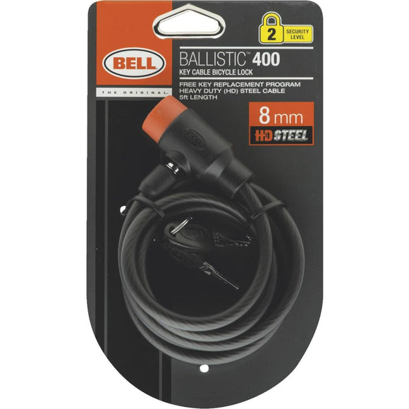 Bell Sports Ballistic 410 6 Ft. x 8mm Braided Steel Cable Bicycle Key Lock